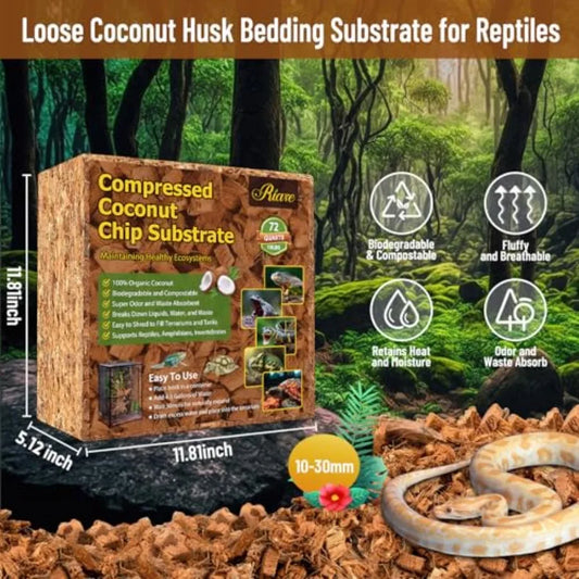 【Spot goods】10LB Coconut Chip Substrate for Reptiles | 72 Quart Coconut Fiber Substrate | Coco Chips Substrate Coconut Husk Bedding