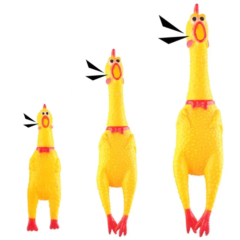 1PCS Screaming Chicken Squeezing Sound Toy | Dog Chew,  Durable And Fun Yellow Rubber  Chicken