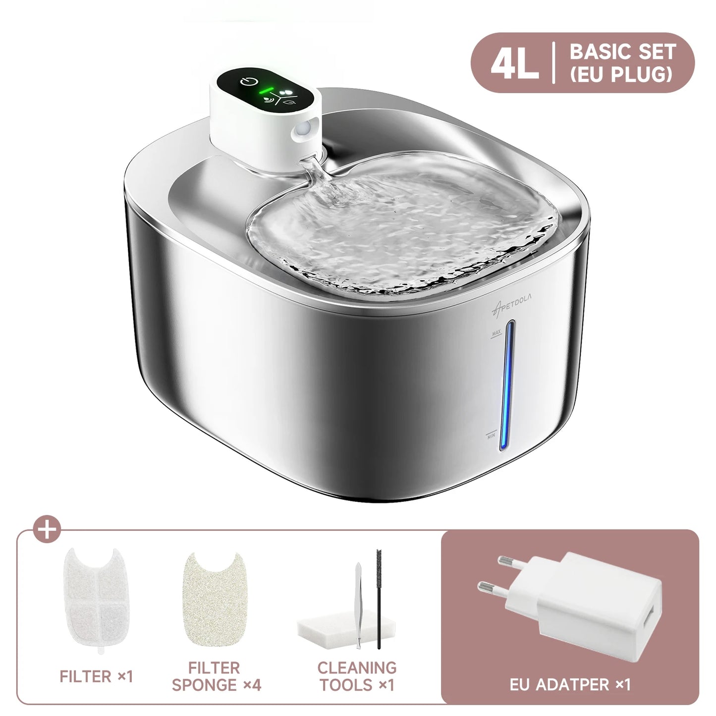 APETDOLA 4L Wireless Cat Water Fountain Auto Sensor Drinking Fountain For Cats/Dog | Water Dispenser