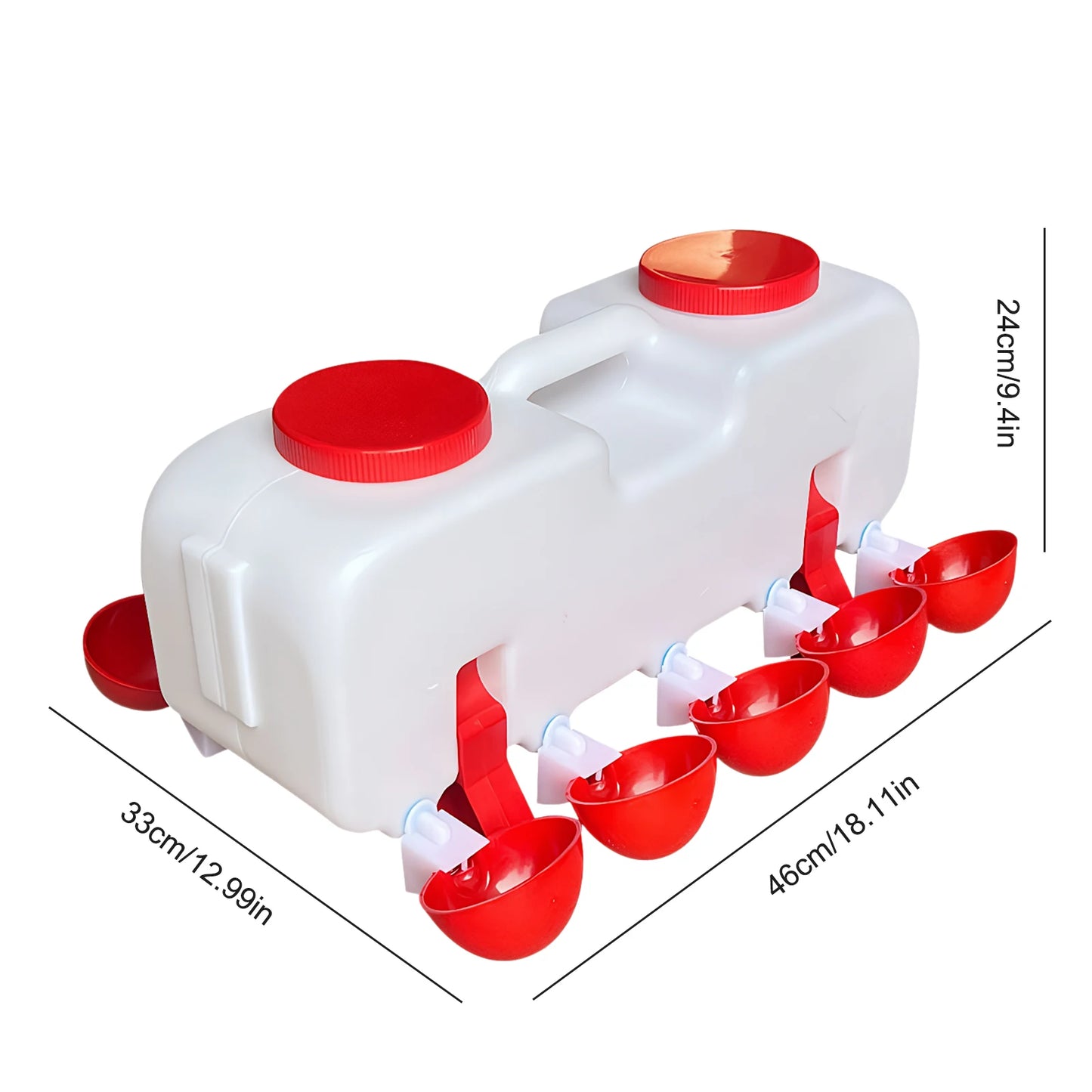 10KG Self Filling Automatic Chicken Water Dispenser with  Drinking Cup for Quail, Duck, Turkey