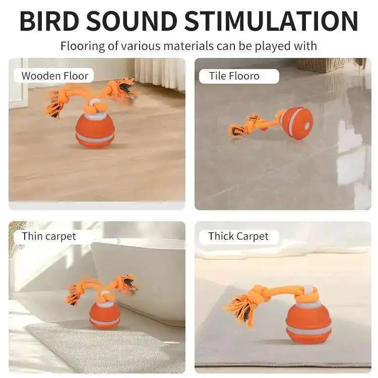 Smart Interactive Teasing Ball With Motion Activated Automatic Moving Squeaky Dog Toy Balls 
 Chew Toys Knot Rope