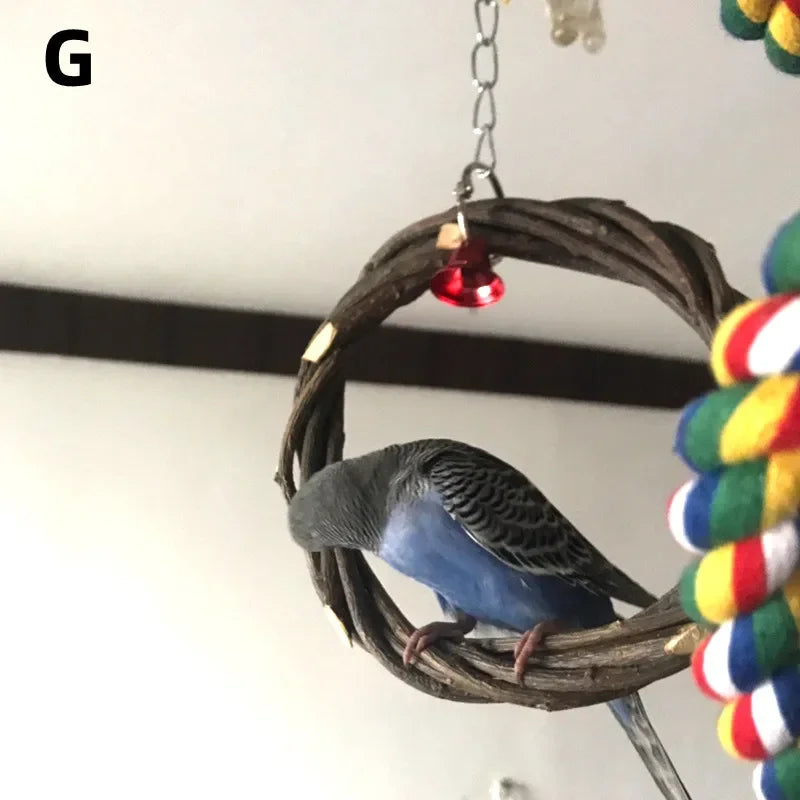 Solid Wood Parrot Stand Training | Wooden Pole Ladder Game Small Pet Interactive Amusement Park Desktop