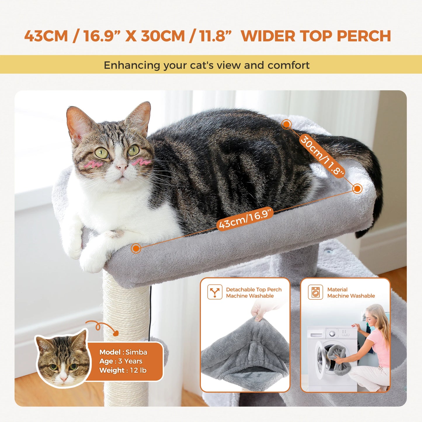 Large Cat Tree for Indoor Cats Multi-Level Tower with Spacious Condos Sisal Scratching Pad House Accessories Cat Toys
