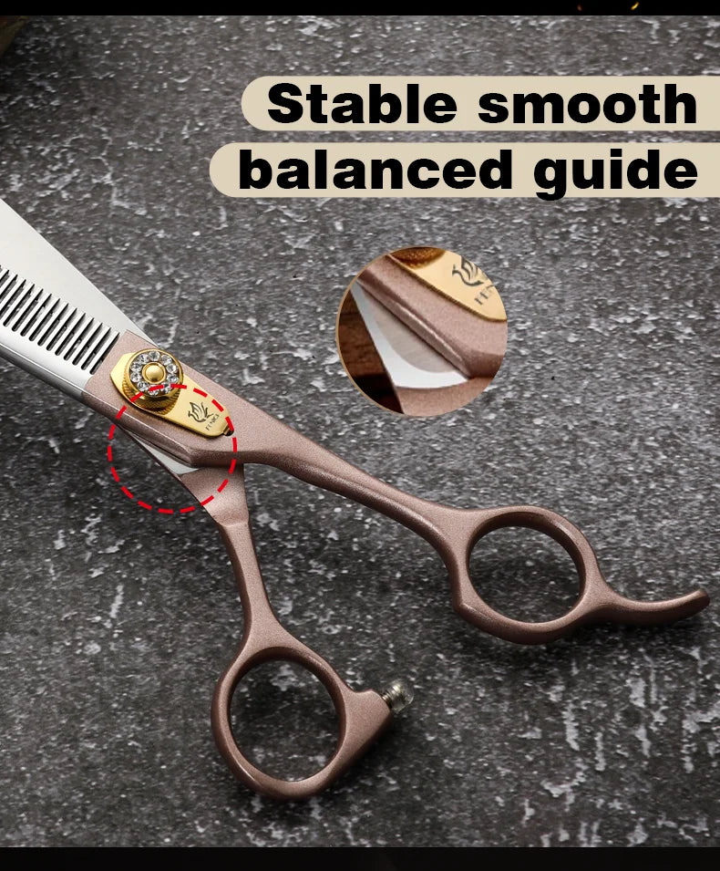 Fenice High-grade 7.5inch JP440C Steel Specials pet grooming thinner scissors Thinning rate 35%