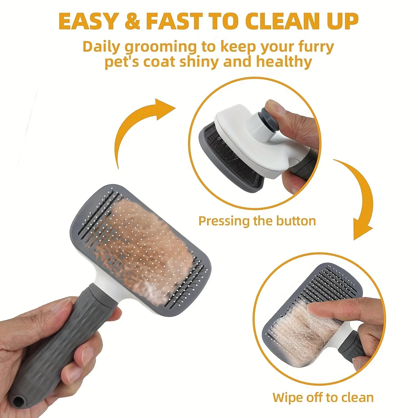 8pcs/set Dog Grooming Kit, Grooming Set with Nail Clippers And File, Flea Comb, Shampoo Bath Brush, Hair Brush