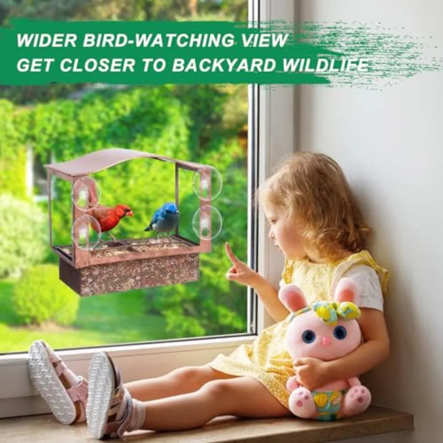 【Spot goods】Window Bird Feeder Metal with  Strong Suction Cups Wild Bird Feeder