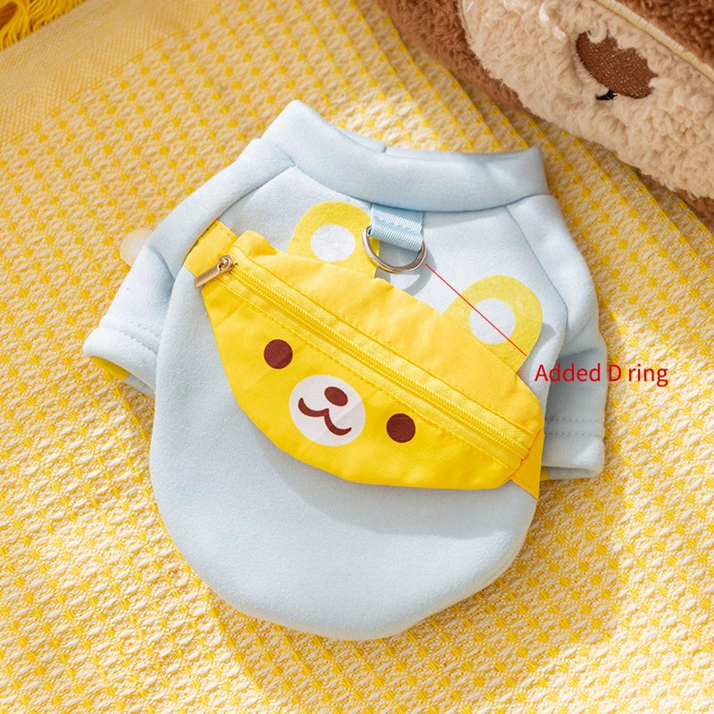 Winter Dog Clothes | Cute Cartoon Dog Warm Hoodie Sweatshirt | Dog Costume Outfits