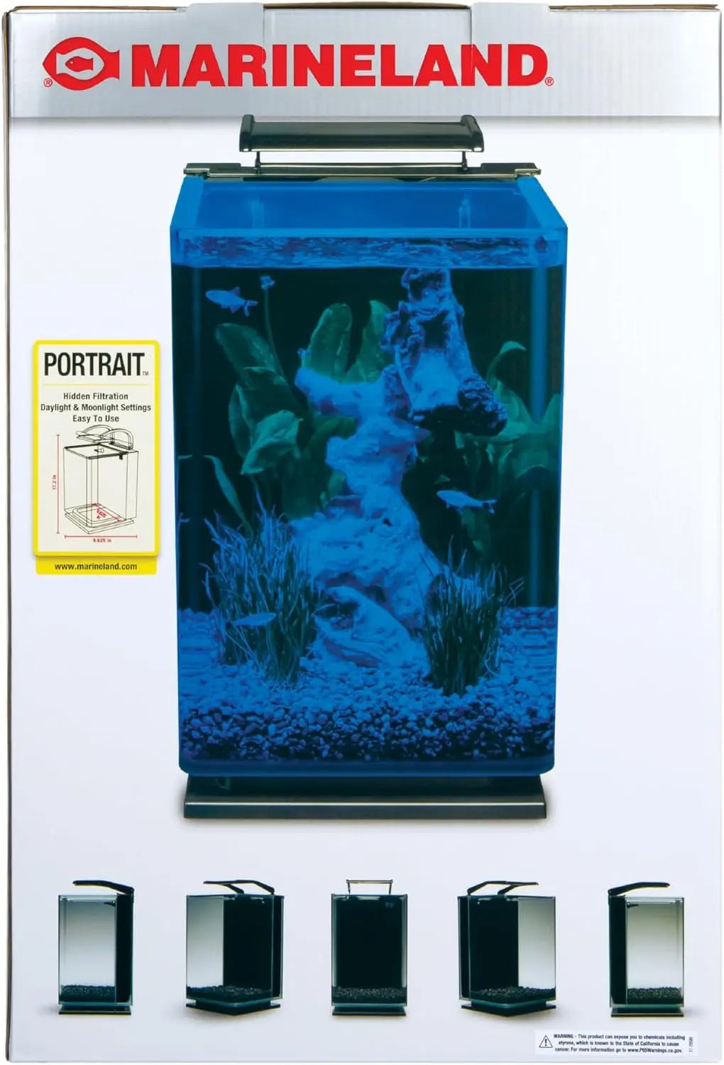 5-Gallon Glass LED Aquarium Kit with Hidden Filtration, Sleek Design and Dual Lighting