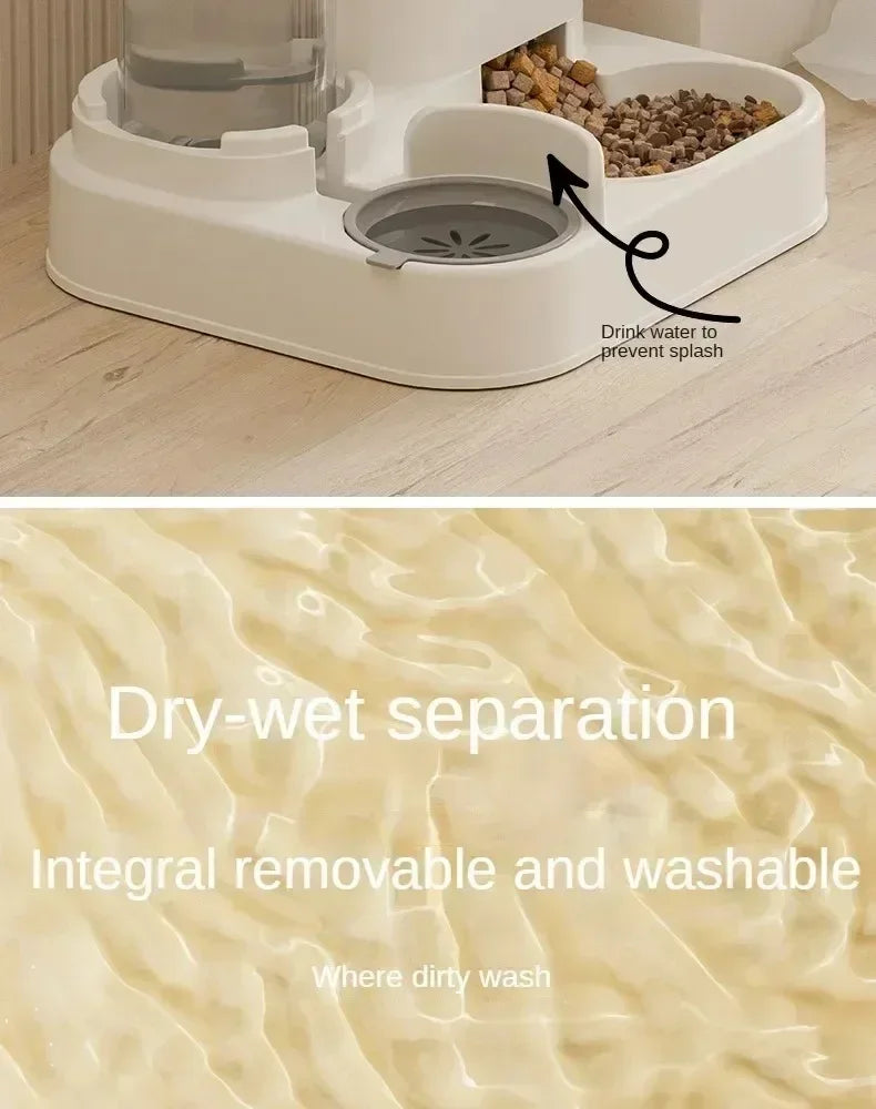 Automatic Feeder Dog/Cat Food Bowl With Water Fountain | Large Capacity | Food Storage Dispenser Container