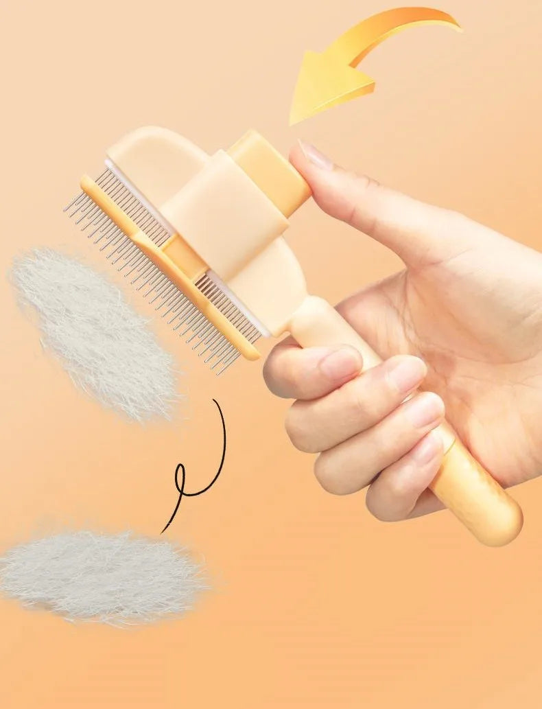 Dog and Cat Comb Hair Remover Self-cleaning, Massage  Brush One Click Combs for  Hair Knot