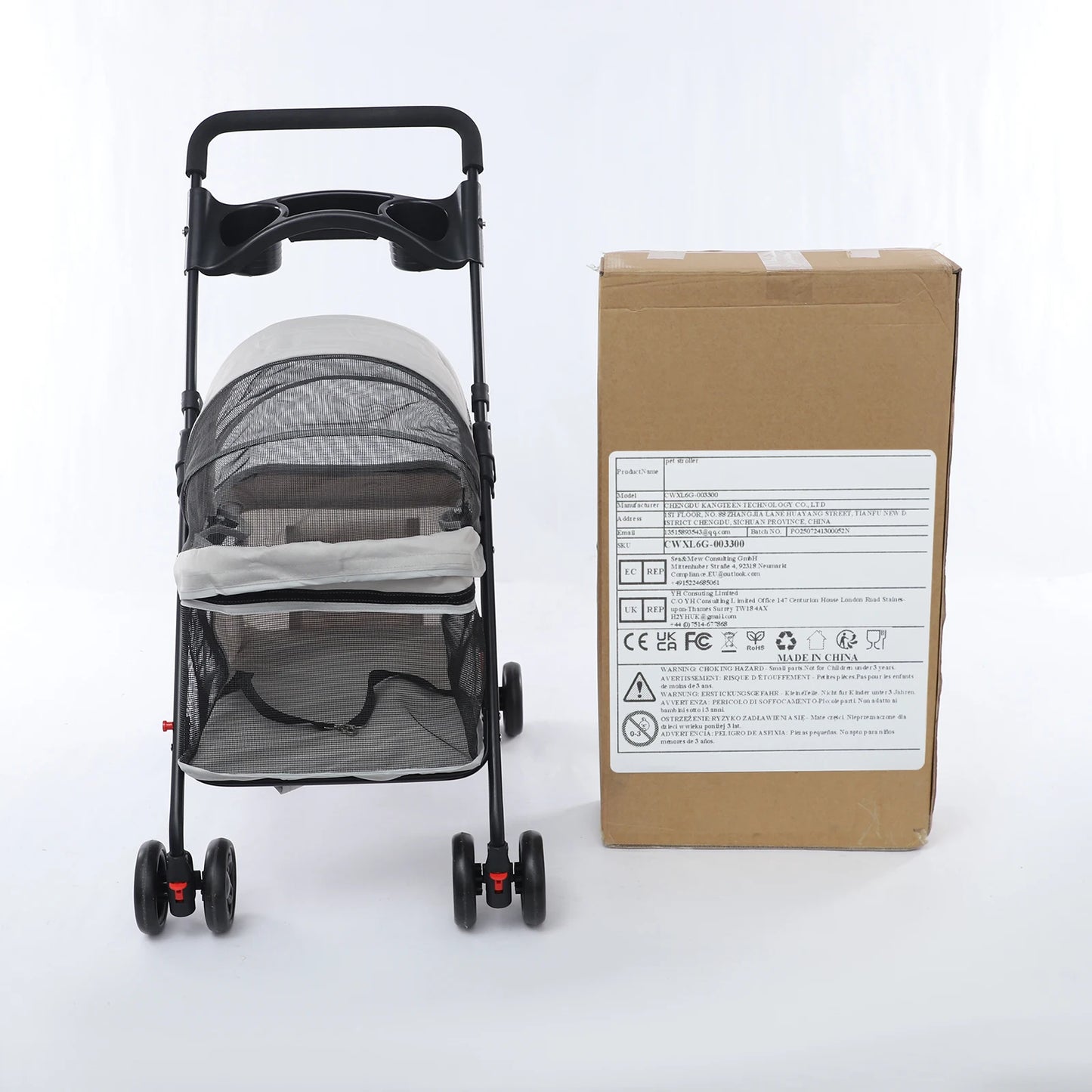 Foldable Lightweight Pet Cart For Small To Medium Dogs And Cats |  Outdoor Dog Walking Is Effortless