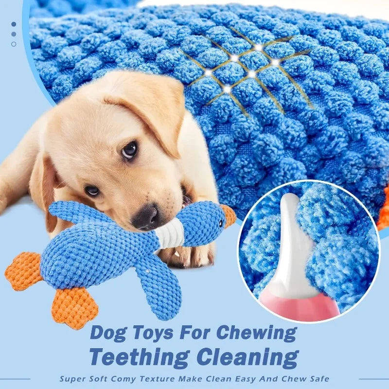 Indestructible Cat/Dog Toys for Aggressive Chewers | Squeaky Interactive Plush Duck Toy