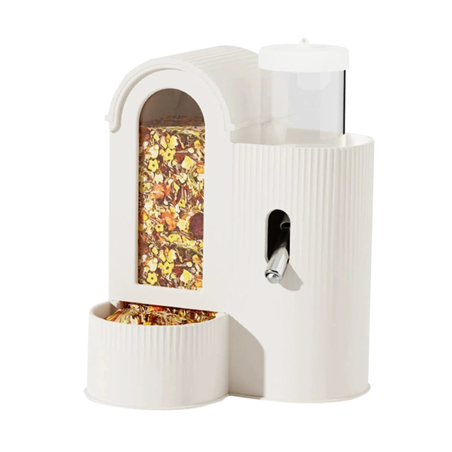 2-in-1 Automatic Food Bowl Large Capacity Hamster Feeder  No Drip for Hamster, Guinea Pig, Rat and Small Animals