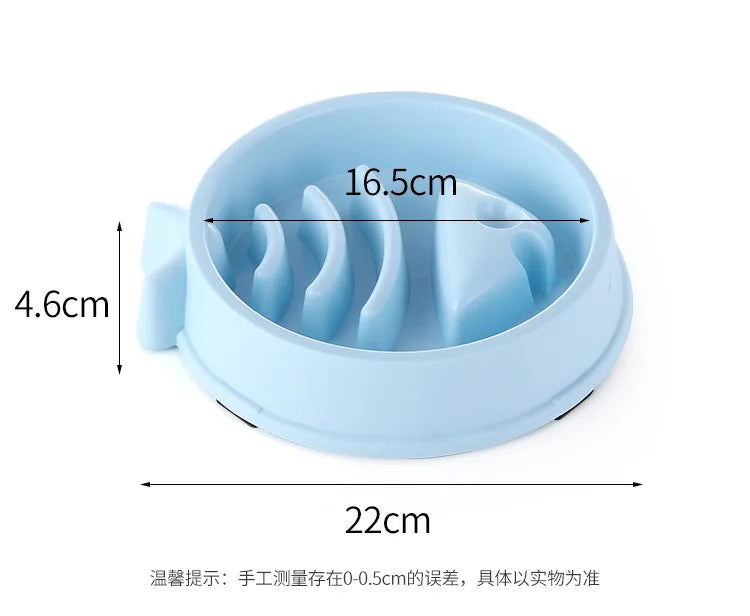 Pet Cat And Dog Slow Food Bowl, Anti-choking Thickened And Non-slip Multiple Colors and Shapes