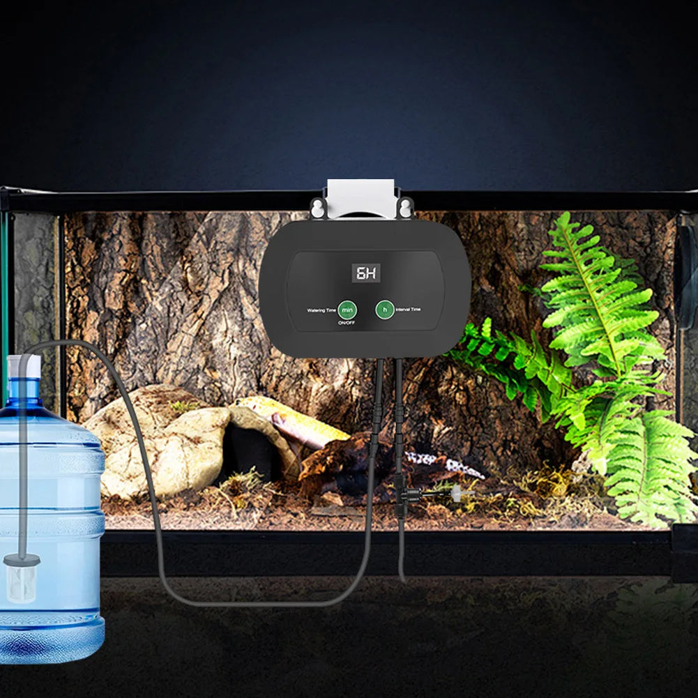 Automatic Reptile Mist Sprinkler & Timer Auto Controller Spray Kit System for Terrariums Amphibian, Lizard, Snake, Frog and Plants