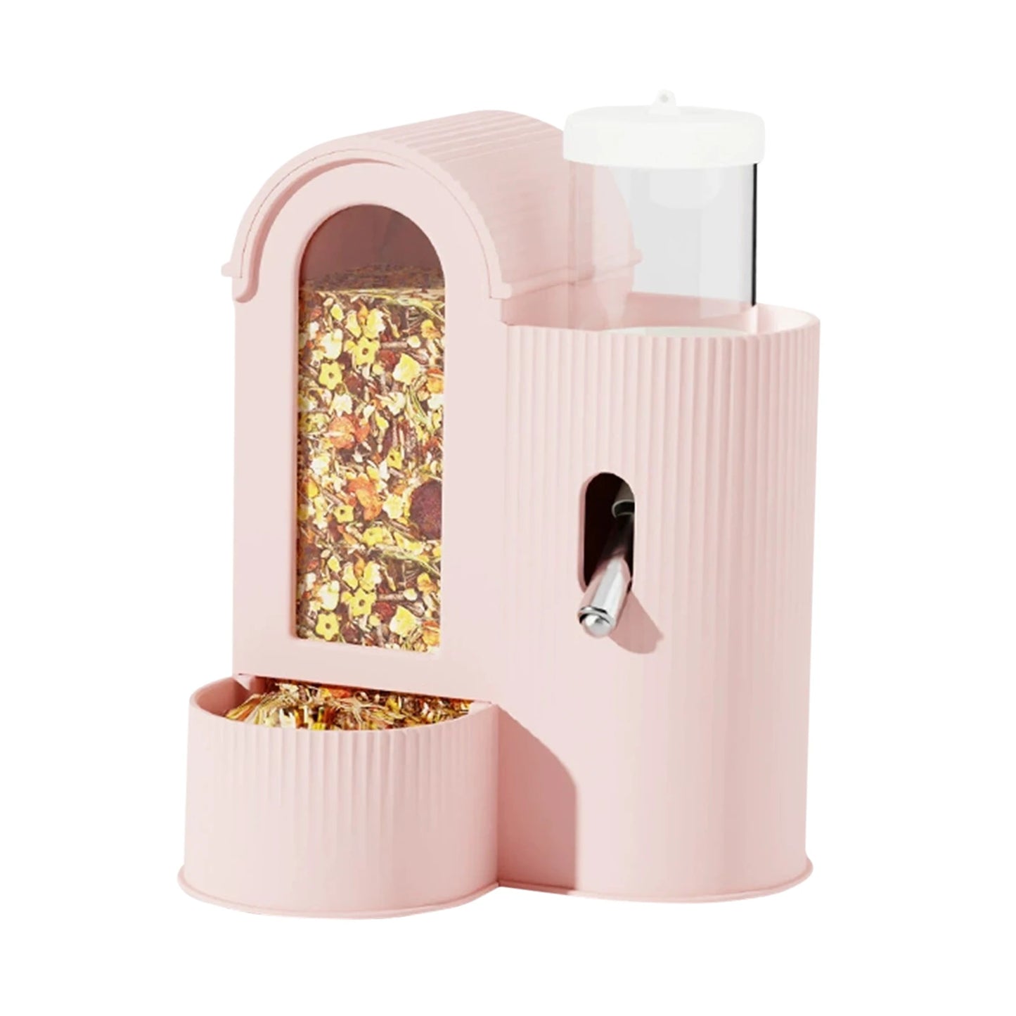2-in-1 Automatic Food Bowl Large Capacity Hamster Feeder  No Drip for Hamster, Guinea Pig, Rat and Small Animals