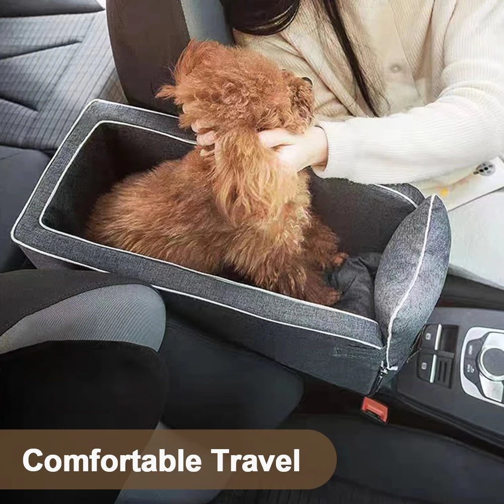 Multipurpose Center Console Dog Car Seat with Shoulder Straps Portable Pet Booster Seats for Small Dogs