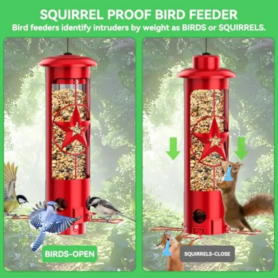 【Spot goods】Squirrel Proof Bird Feeders for Outdoors Hanging Metal | Squirrel Proof Bird Feeder with Gravity Protection 3LB Large