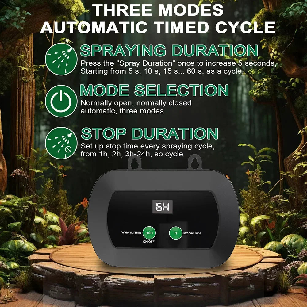 Automatic Reptile Mist Sprinkler & Timer Auto Controller Spray Kit System for Terrariums Amphibian, Lizard, Snake, Frog and Plants