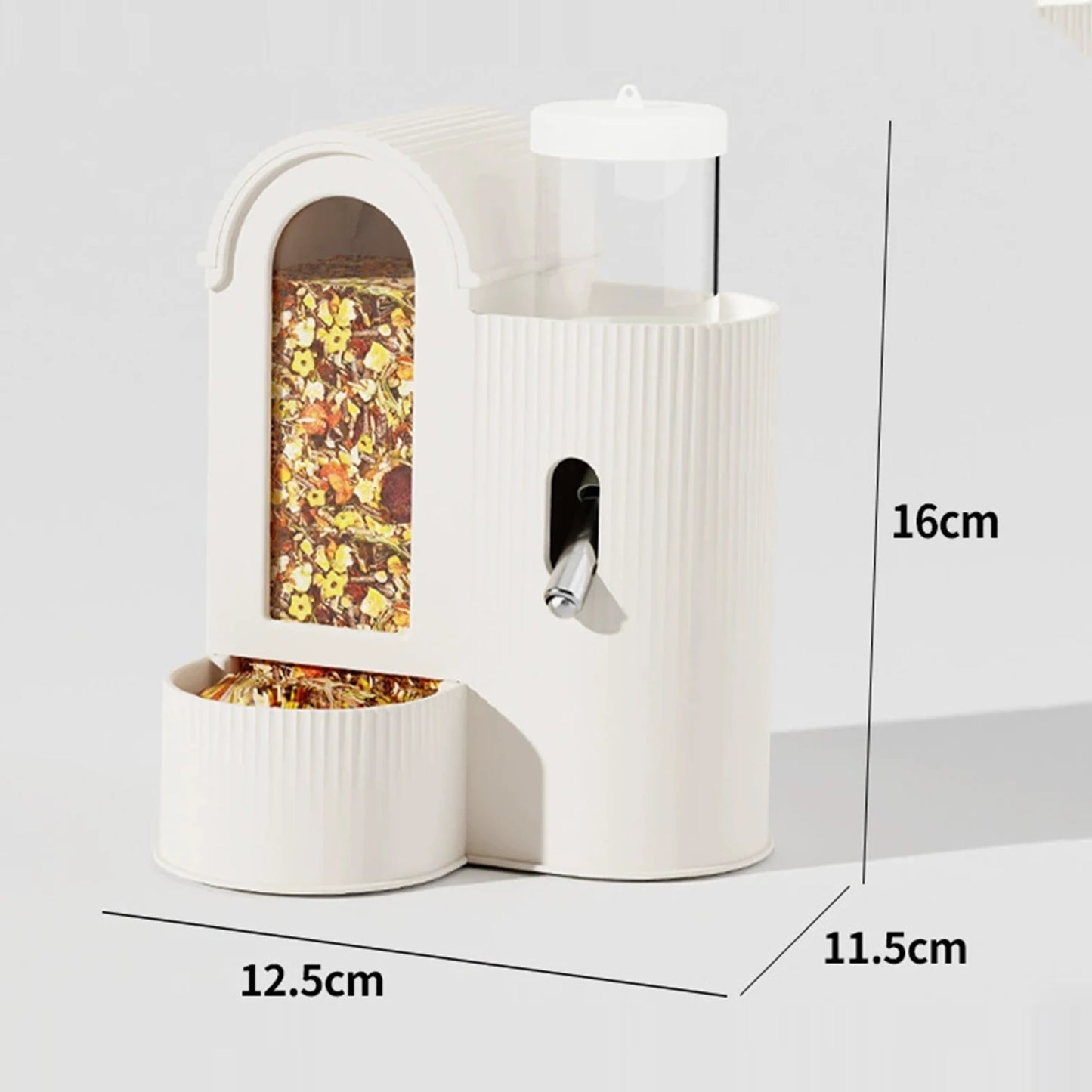 2-in-1 Automatic Food Bowl Large Capacity Hamster Feeder  No Drip for Hamster, Guinea Pig, Rat and Small Animals