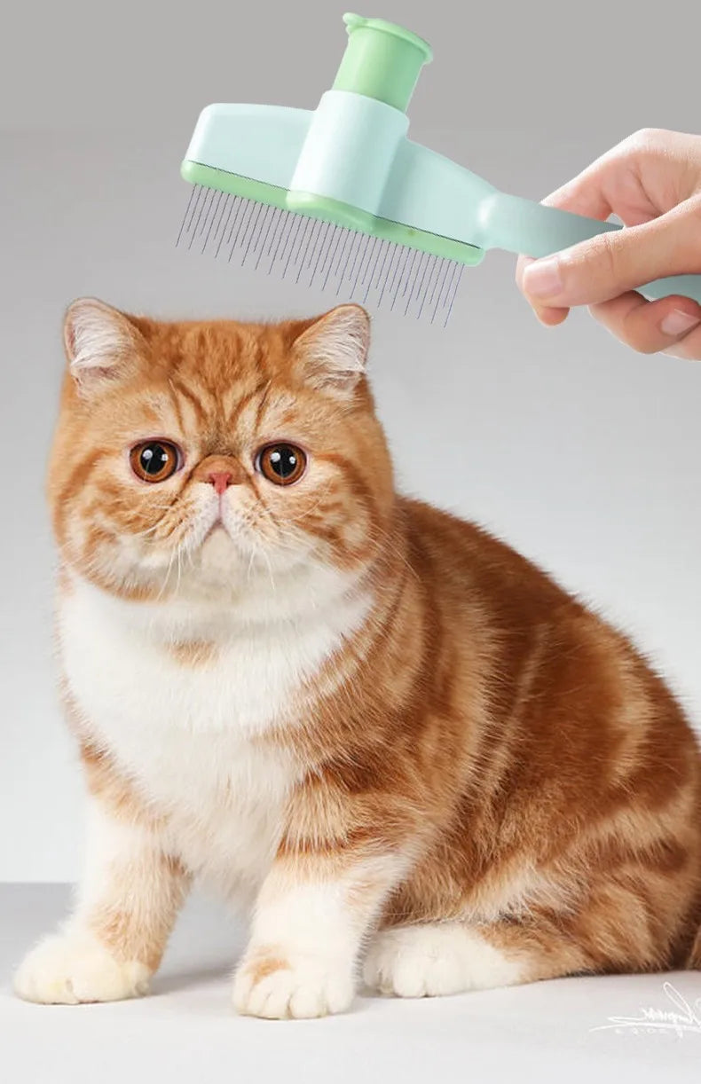 Dog and Cat Comb Hair Remover Self-cleaning, Massage  Brush One Click Combs for  Hair Knot