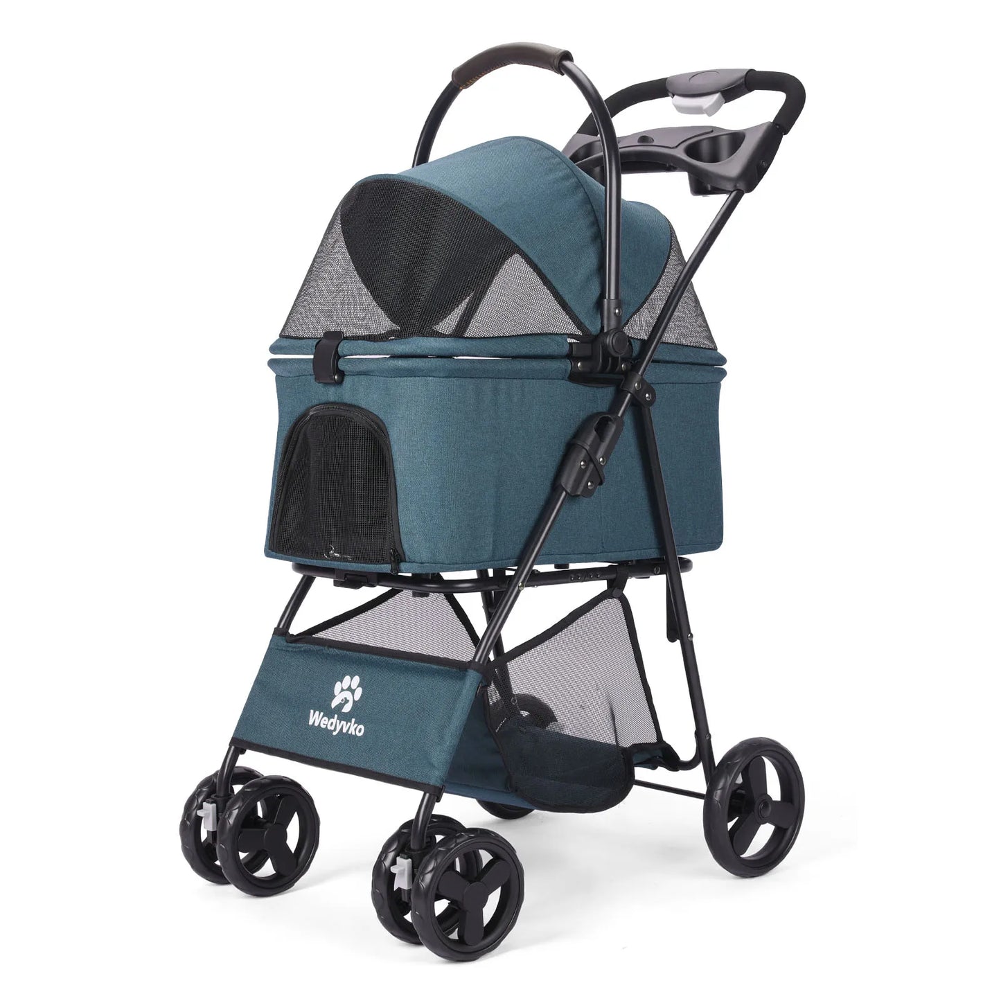3 in 1 Pet Stroller with Removable Carrier, Folding Stroller for Small/Medium Dogs and Cats, Waterproof, All-Terrain, with Sun Screen