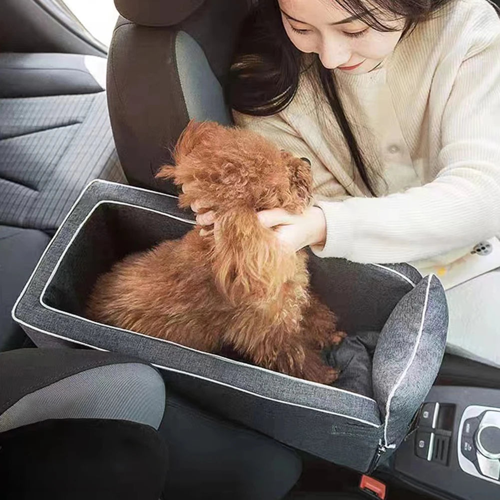Multipurpose Center Console Dog Car Seat with Shoulder Straps Portable Pet Booster Seats for Small Dogs