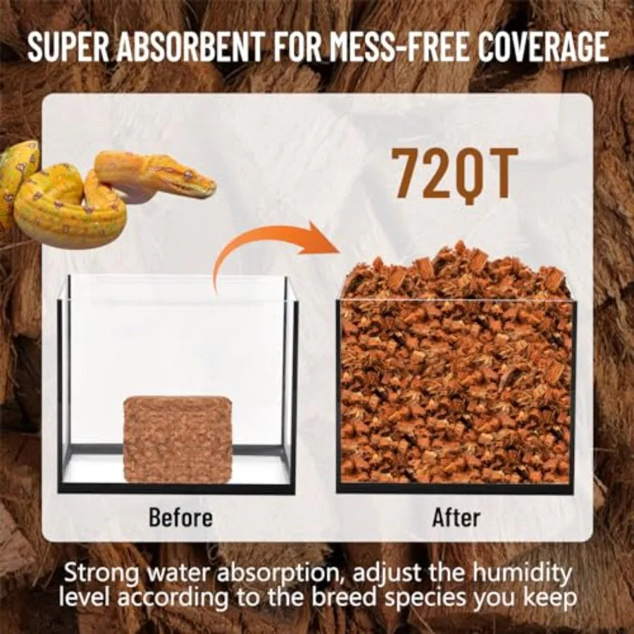 【Spot goods】10LB Coconut Chip Substrate for Reptiles | 72 Quart Coconut Fiber Substrate | Coco Chips Substrate Coconut Husk Bedding