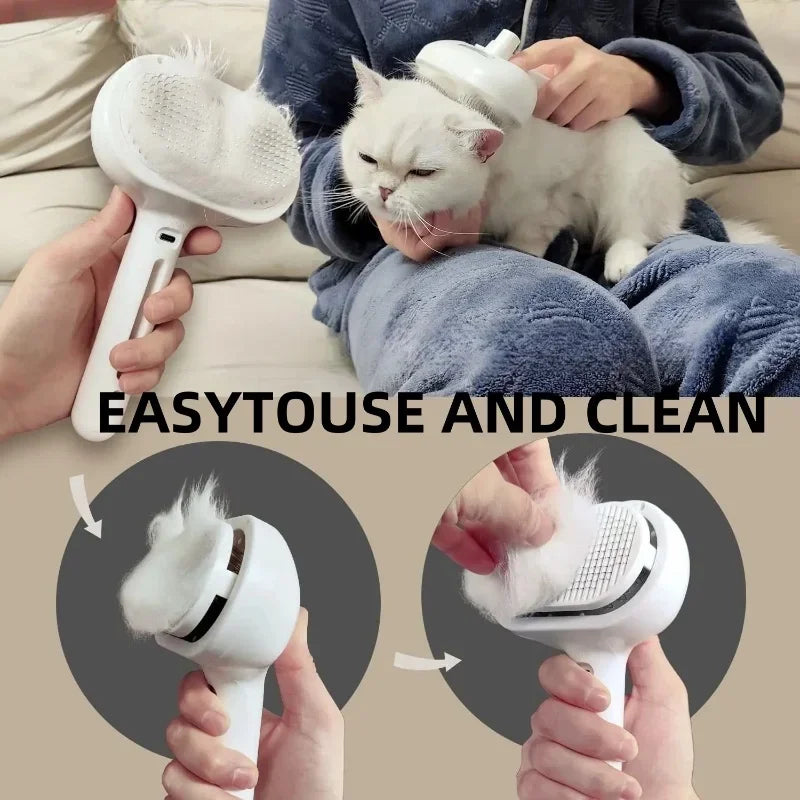 Upgraded Pet Spray Grooming Comb Steamy Floating Hair Removal Cleaning Brush Styling for Dogs & Cats Accessories