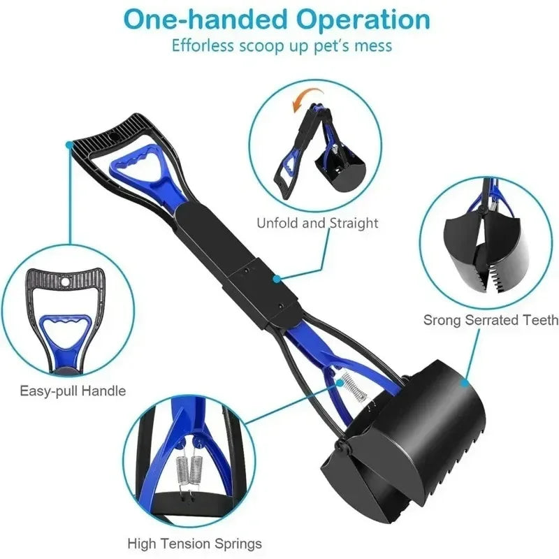 Dog Poop Grabber/Scooper Long Handle Large Folding Design  Cleaning Tool Pet Supply