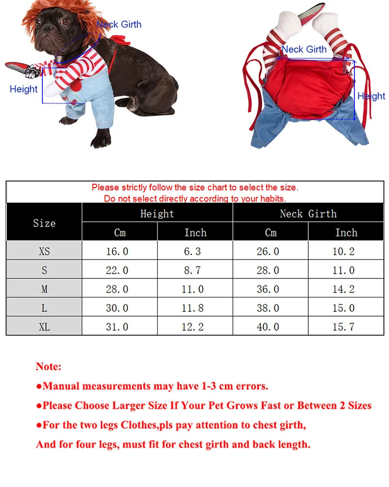 Halloween Cosplay Costumes For Small Medium Dog/ Cats Creative Pet Party Jumpsuits Soft Warm  Coat