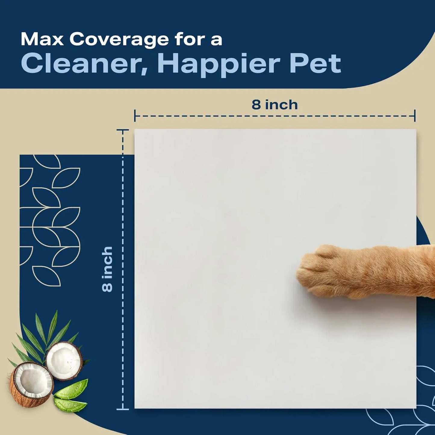 Coconut Scented Dog Wipes for Paws and Butt, Pack of 400 - Non Toxic Pet Wipes for Dogs and Cats with Travel Bonus
