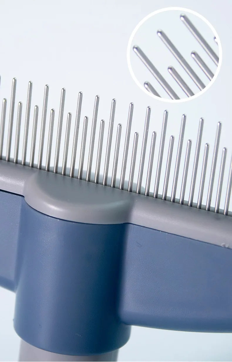Dog and Cat Comb Hair Remover Self-cleaning, Massage  Brush One Click Combs for  Hair Knot