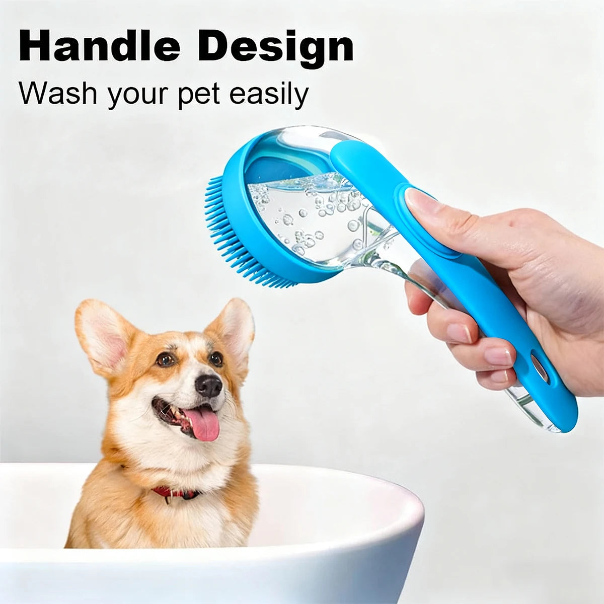 Pet Bath Brush - Soft Bristle Pet Grooming Tool for Dogs And Cats