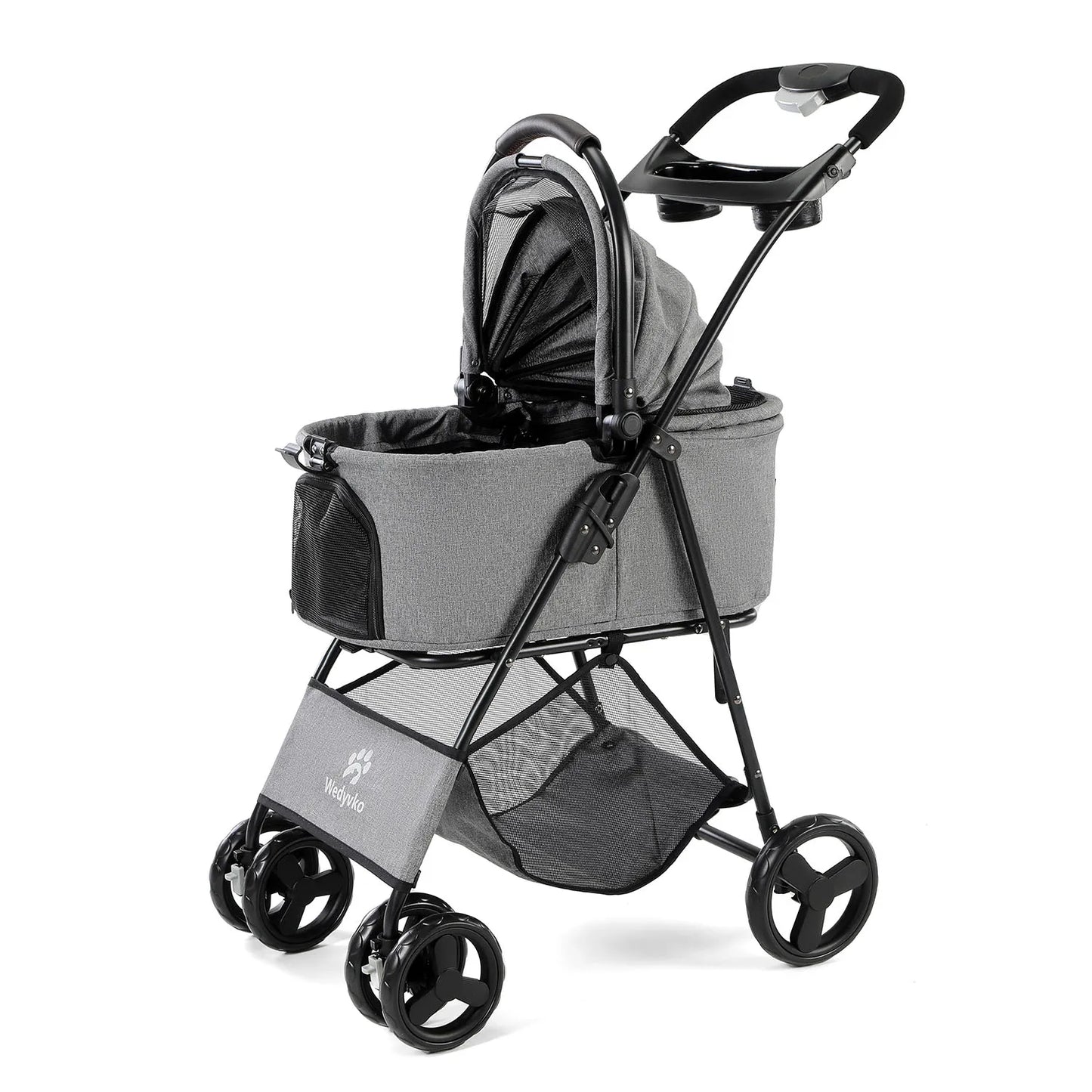 3 in 1 Pet Stroller with Removable Carrier, Folding Stroller for Small/Medium Dogs and Cats, Waterproof, All-Terrain, with Sun Screen