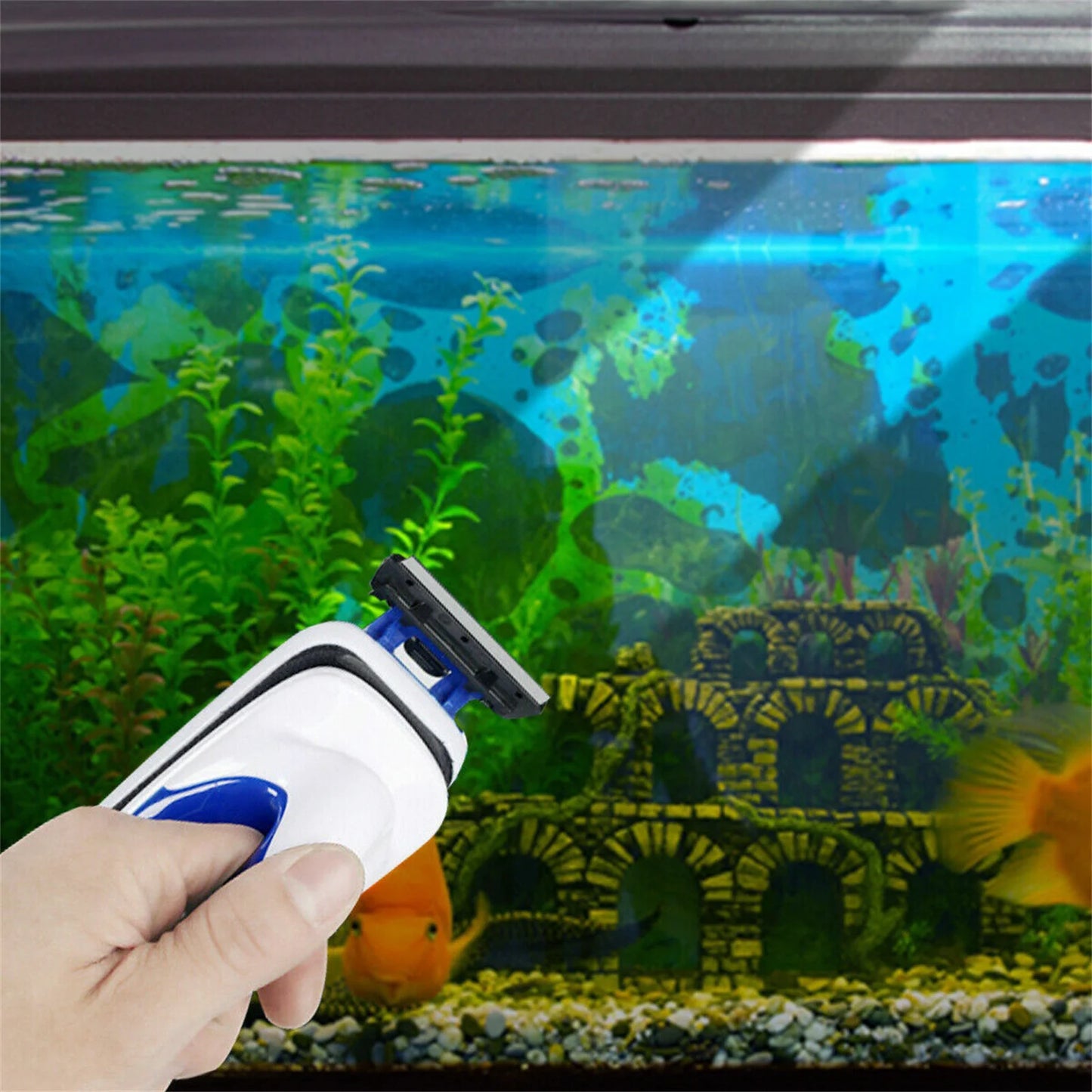 Magnetic Brush Fish Tank Algae Scraper Cleaner | Floating Magnetic Brush Aquarium Cleaning Tool | Strong Suction