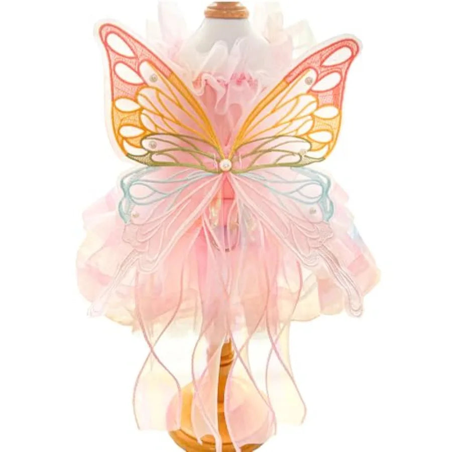 【Spot goods】Rainbow Butterfly Dog Dresses for Small Dog |  Lace Tutu Princess Dress Cat Outfit Butterfly Costume