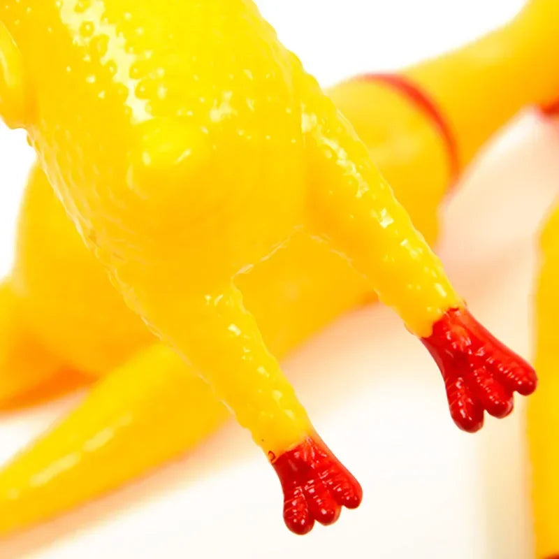 1PCS Screaming Chicken Squeezing Sound Toy | Dog Chew,  Durable And Fun Yellow Rubber  Chicken
