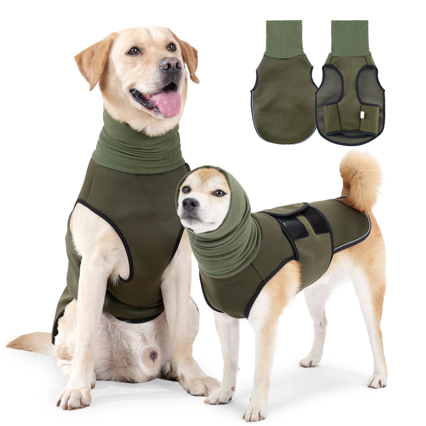 Anxiety Vest and Coat-Keep Pet Calm, Jacket for Thunder, Fireworks, Anti Anxiety Vest for Dogs and Cat Body and Ear