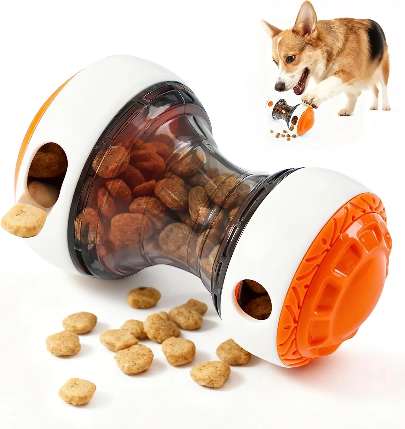 Interactive dog toys for small dogs - Adjustable Treat Dispensing Ball Food Dispenser Slow Feeder, Puppy Enrichment Training Toy