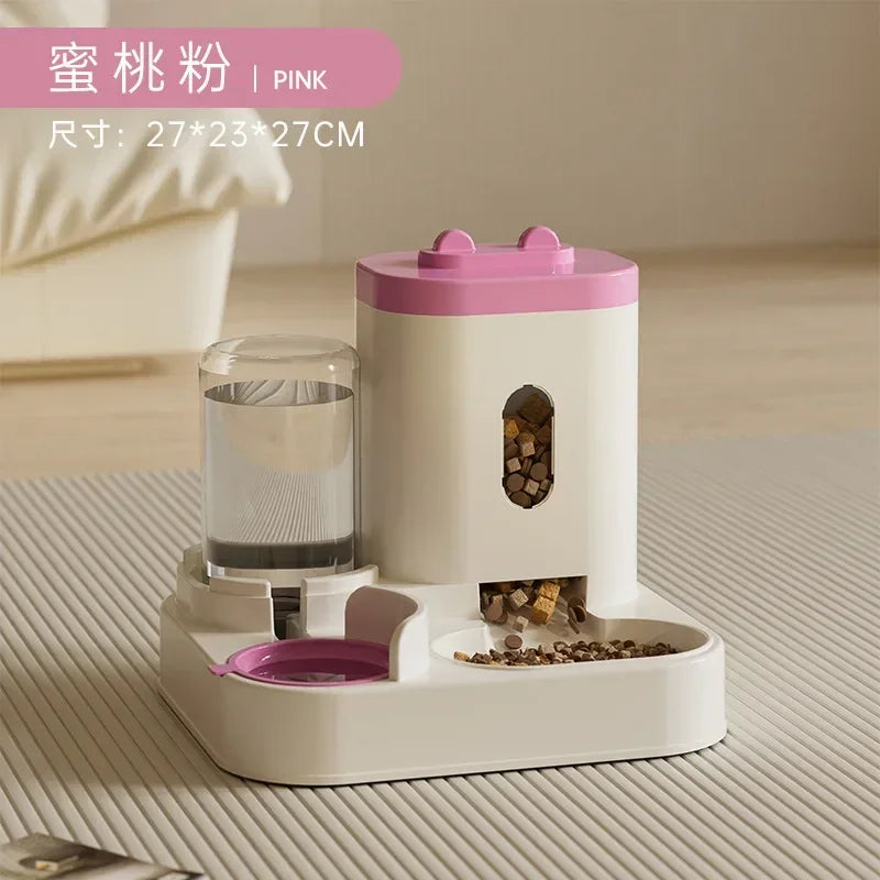 Automatic Feeder Dog/Cat Food Bowl With Water Fountain | Large Capacity | Food Storage Dispenser Container