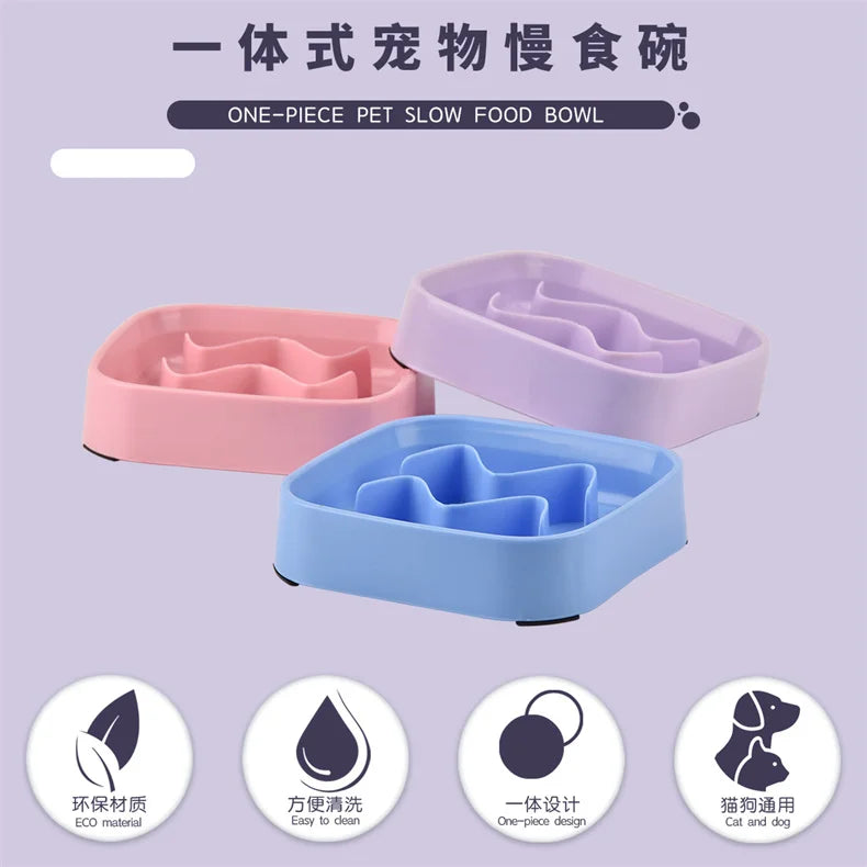 Slow Feeder  Bowl Anti-choking Plastic Dog and Cat Puzzle Food Bowl, For Anxiety Relief