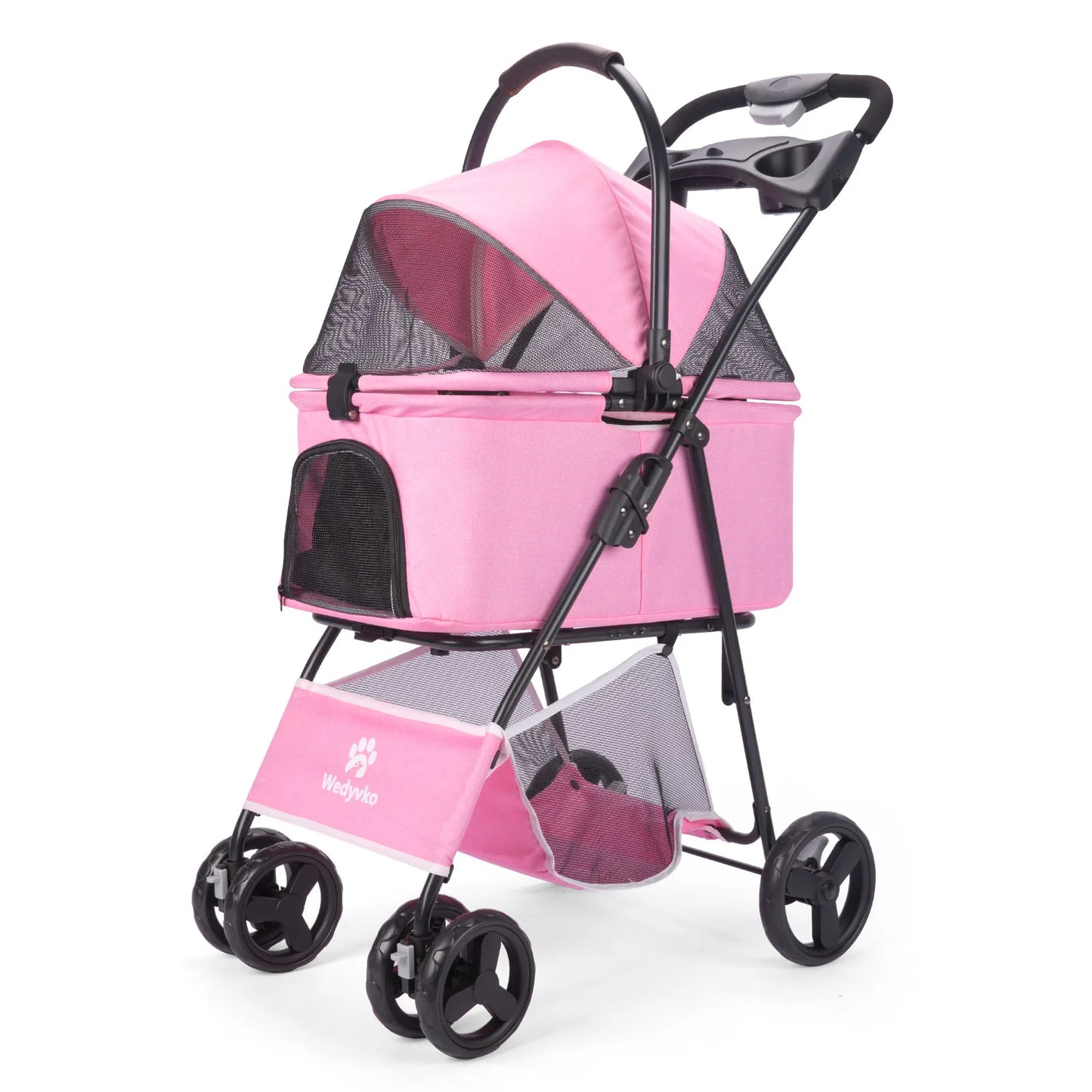 3 in 1 Pet Stroller with Removable Carrier, Folding Stroller for Small/Medium Dogs and Cats, Waterproof, All-Terrain, with Sun Screen