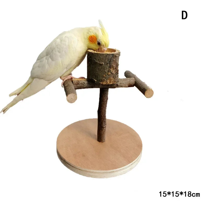Solid Wood Parrot Stand Training | Wooden Pole Ladder Game Small Pet Interactive Amusement Park Desktop