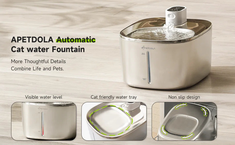 APETDOLA 4L Wireless Cat Water Fountain Auto Sensor Drinking Fountain For Cats/Dog | Water Dispenser