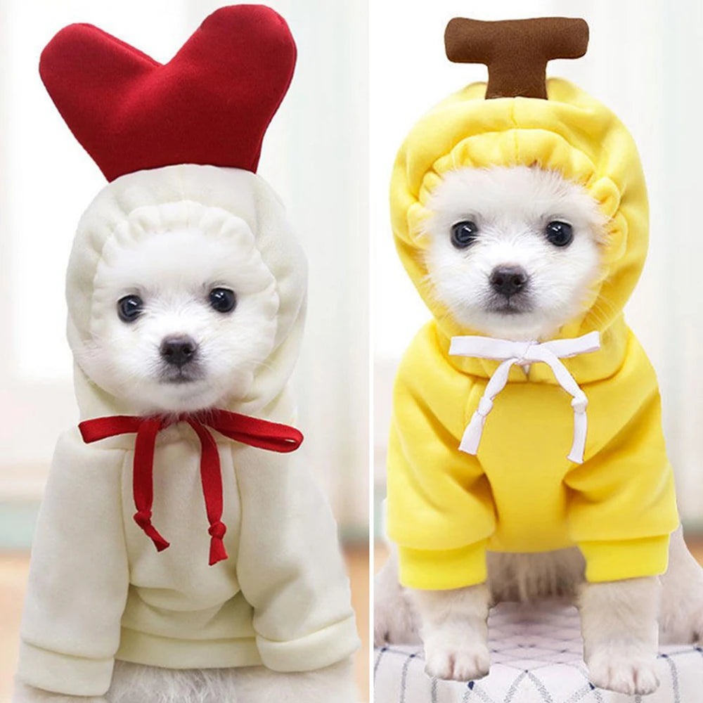 Cute Fruit Dog Clothes for Small Dogs | Hoodies Warm Fleece  Christmas Costume Coat for Dogs And Cats
