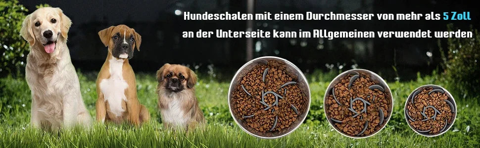 Pet Feeder Plugin Powerful Suction Cup, Slow Food Anti Choking Bowl,  Convenient Easy Clean Extended Dogs Eating Time