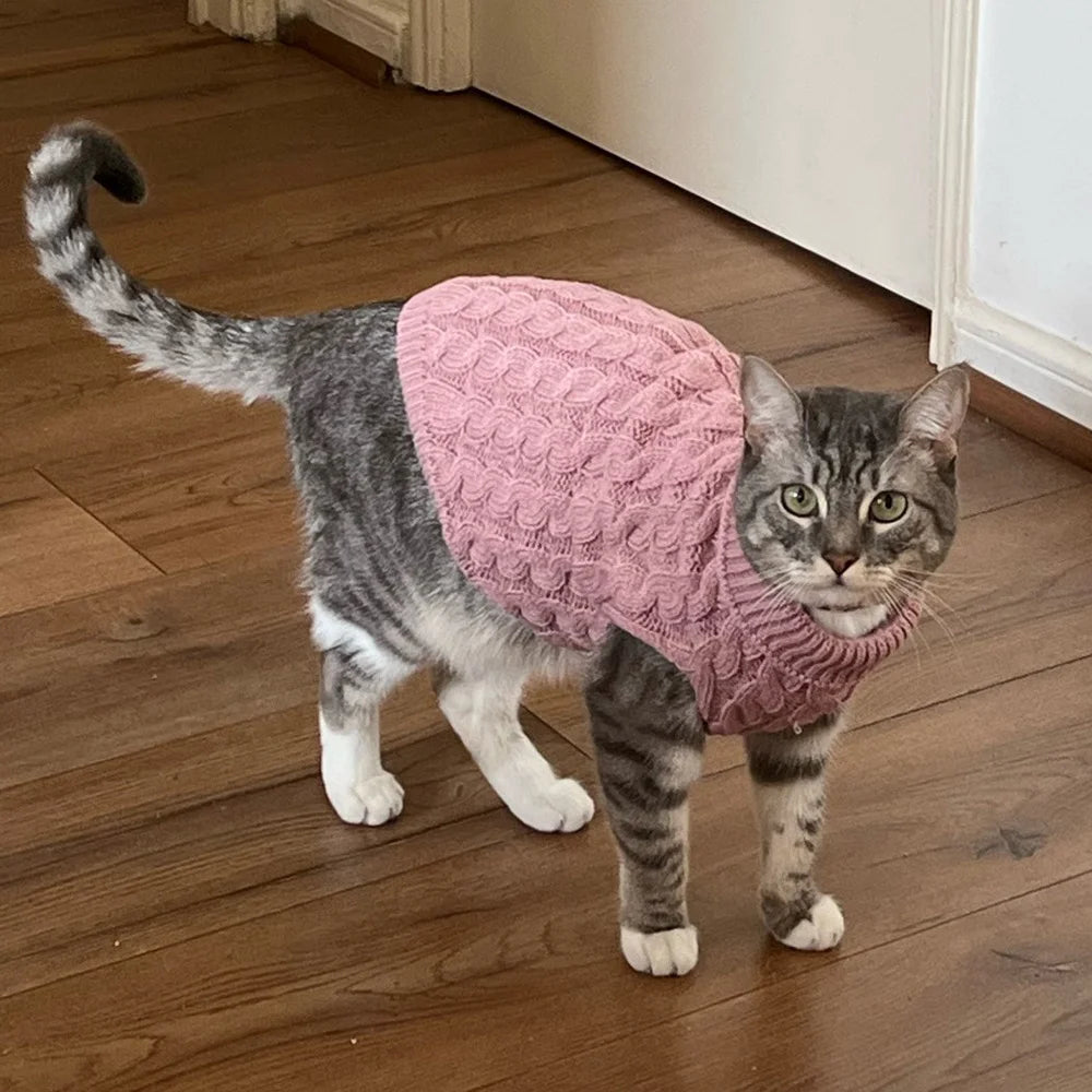 Warm Knitted Sphynx Cat Winter Sweater Pet Clothes for Cats  Pullovers