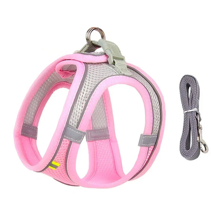 Adjustable Harness Set for  Puppy and Cat Harness Vest suitable for French Bulldog, Chihuahua, Small Dog Collar Pet Leash