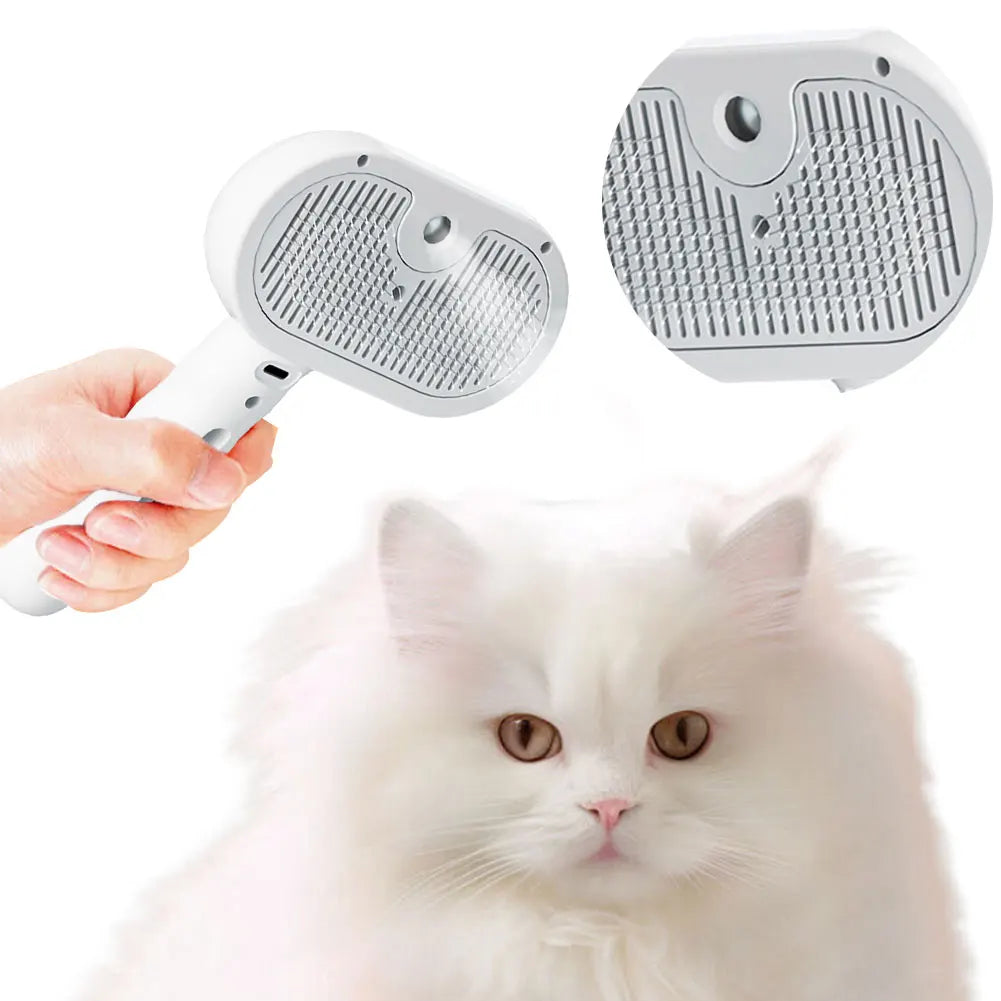 3 in 1 Steam Spray Brush  Hair Removal Comb, Hair Brush  for Shedding & Grooming for Cats Dogs Small Animals